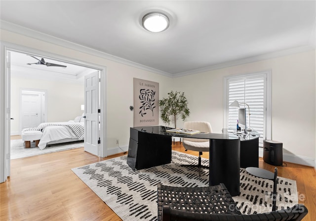 8300 Fairview Rd, Charlotte, NC 28226 - office space with ornamental molding, light wood-type flooring, and baseboards