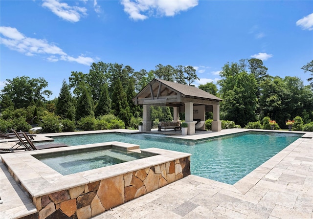8300 Fairview Rd, Charlotte, NC 28226 - view of pool with a gazebo, a patio area, and a pool with connected hot tub