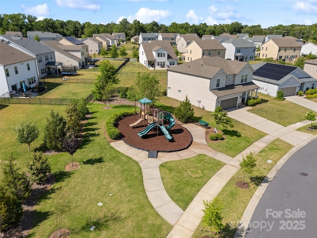 aerial view of residential area