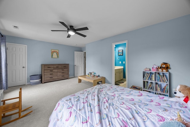 1108 Longwood Ct, Matthews, NC 28104 - bedroom with carpet flooring, ensuite bath, and a ceiling fan