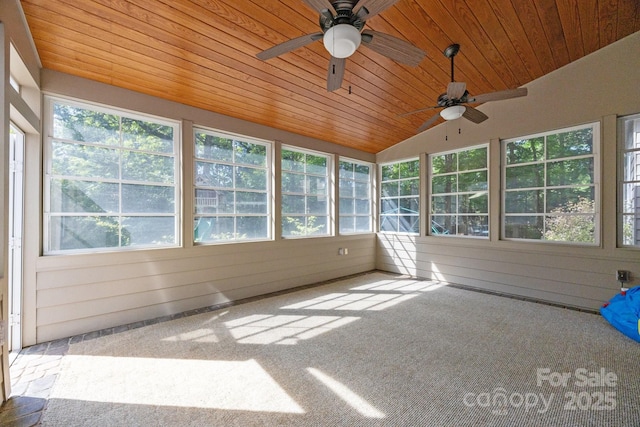 1108 Longwood Ct, Matthews, NC 28104 - unfurnished sunroom with a ceiling fan, plenty of natural light, and vaulted ceiling