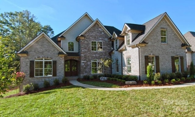 1921 Notchwood Ct, Clover, SC 29710 - view of front of home with a front yard and brick siding