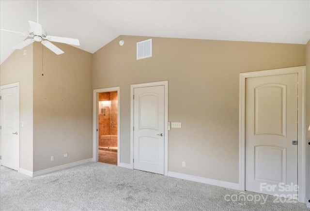 452 Kyfields, Weaverville, NC 28787 - unfurnished bedroom with carpet flooring, baseboards, and high vaulted ceiling