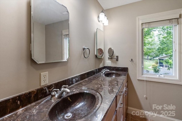 452 Kyfields, Weaverville, NC 28787 - bathroom featuring double vanity and baseboards