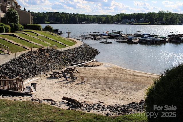 water view with a boat dock