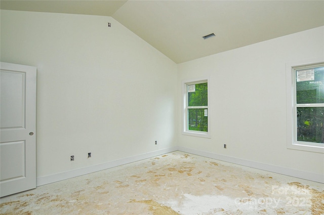 2706 Lyla Ave, Concord, NC 28027 - empty room featuring baseboards and vaulted ceiling