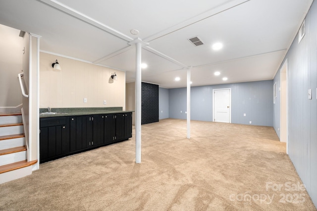 200 Allen Mountain Dr, Black Mountain, NC 28711 - finished below grade area featuring light carpet, stairs, and recessed lighting