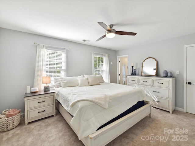 2315 Lawton Bluff Rd, Charlotte, NC 28226 - bedroom with light carpet and ceiling fan
