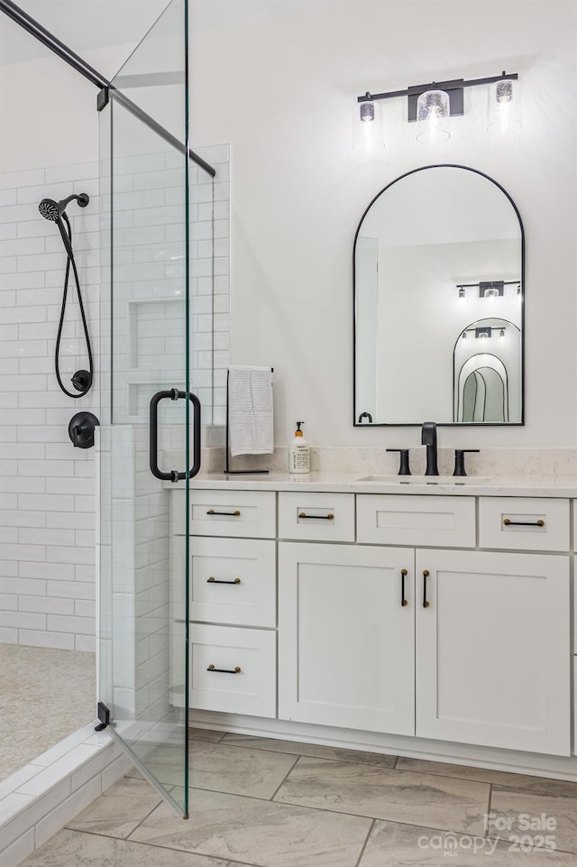 1445 Cherry Laurel Dr, Waxhaw, NC 28173 - full bath featuring a shower stall and vanity