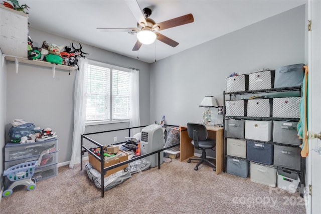 679 Fairforest Rd, Chester, SC 29706 - home office with carpet and a ceiling fan