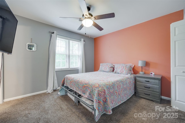 679 Fairforest Rd, Chester, SC 29706 - bedroom with baseboards, a ceiling fan, and carpet floors
