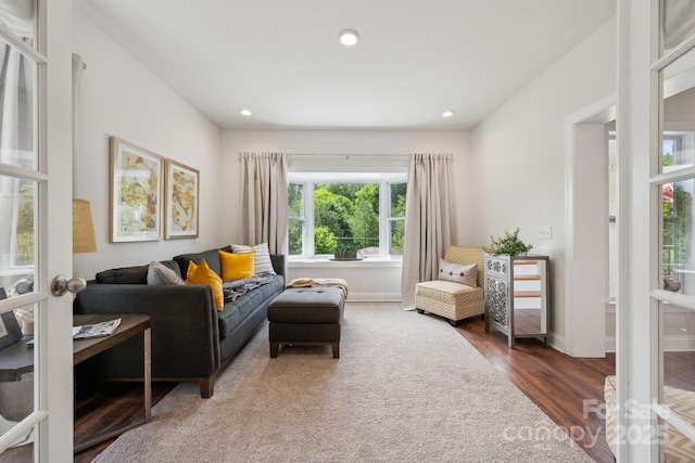274 Old Bristol Rd, Boone, NC 28607 - living room with wood finished floors, recessed lighting, french doors, and baseboards