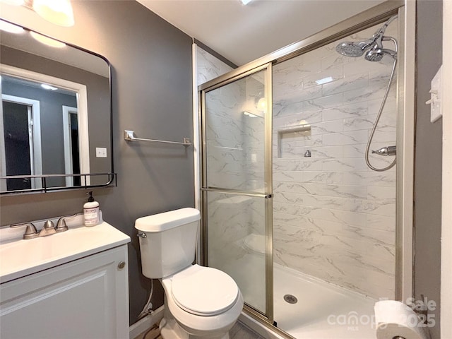1464 19th Ave NE, Hickory, NC 28601 - full bathroom featuring a stall shower, vanity, and toilet