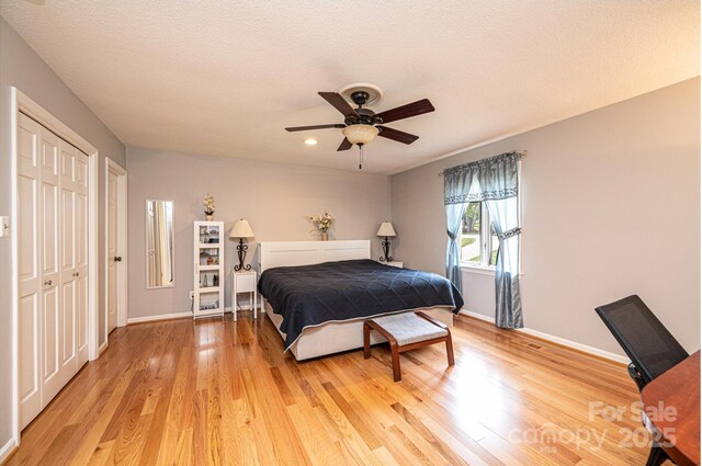 3520 4th Street Blvd NW, Hickory, NC 28601 - bedroom with baseboards, light wood finished floors, a ceiling fan, and recessed lighting