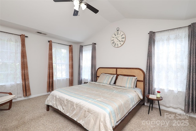 10217 Falling Leaf Dr, Concord, NC 28027 - carpeted bedroom with lofted ceiling and a ceiling fan