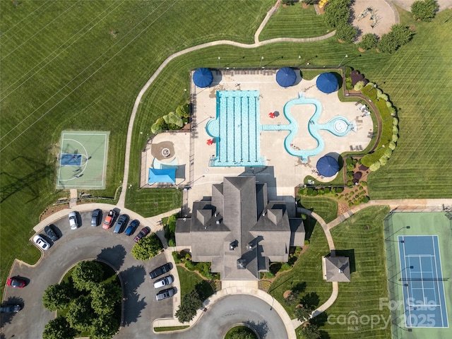10217 Falling Leaf Dr, Concord, NC 28027 - aerial view of property and surrounding area with a pool area