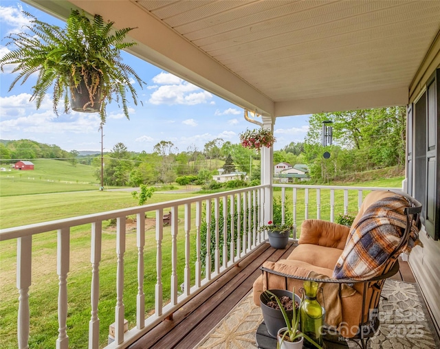 balcony featuring golf course view