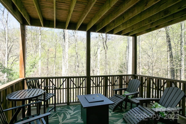 81 Creekside Way Unit F/101, Burnsville, NC 28714 - wooden deck featuring a wooded view