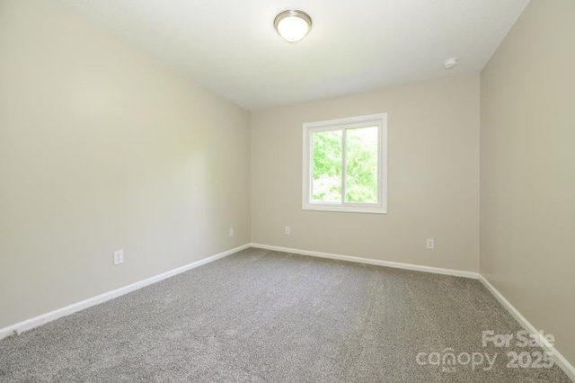 unfurnished room with baseboards and carpet floors