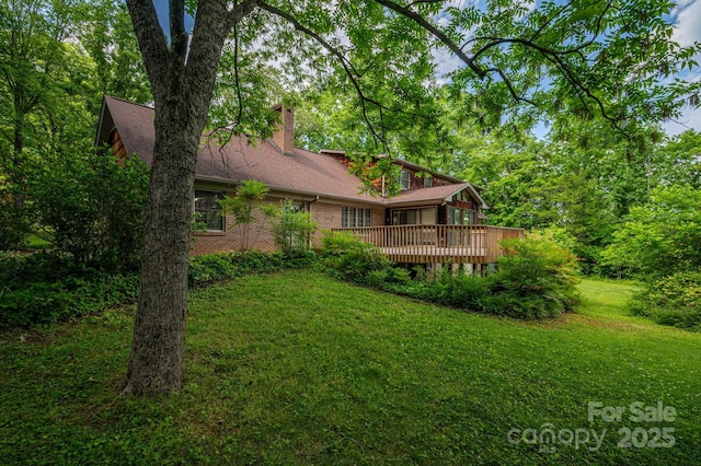 104 Ridge Dr, Stanley, NC 28164 - view of grassy yard featuring a deck