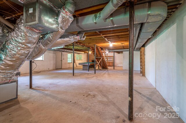 104 Ridge Dr, Stanley, NC 28164 - basement with stairway