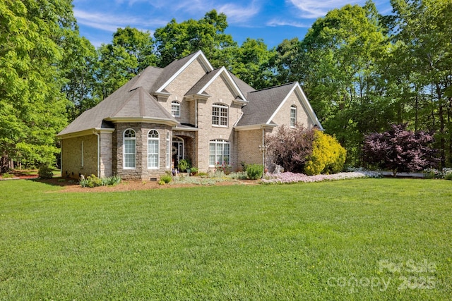 3610 Providence Mill Rd, Maiden, NC 28650 - view of front of house featuring a front yard, brick siding, and a shingled roof