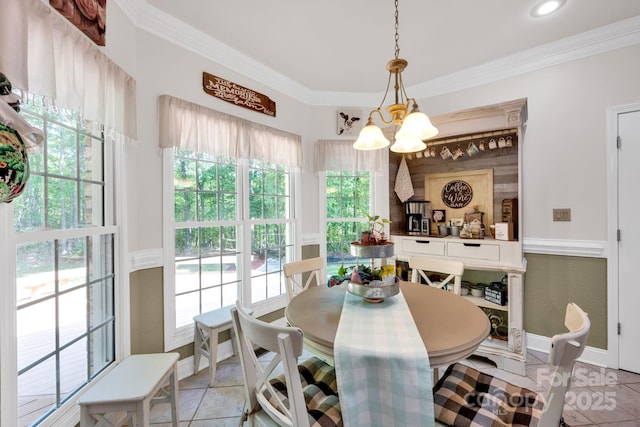 3610 Providence Mill Rd, Maiden, NC 28650 - dining space with a chandelier, plenty of natural light, baseboards, and ornamental molding