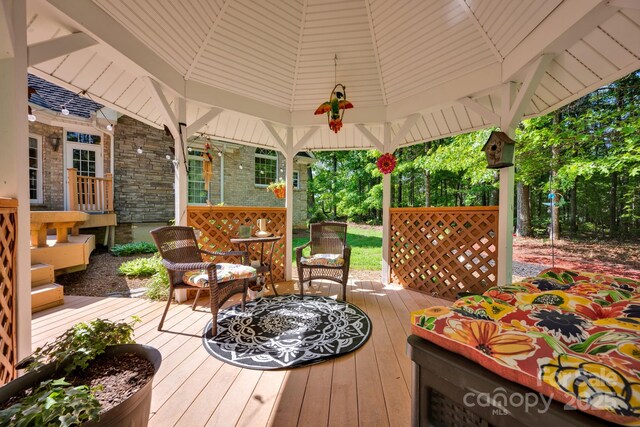 3610 Providence Mill Rd, Maiden, NC 28650 - wooden deck featuring a gazebo