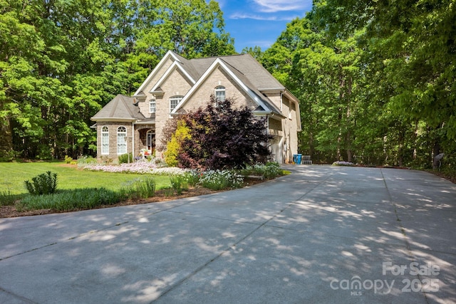 3610 Providence Mill Rd, Maiden, NC 28650 - view of front facade with driveway, stone siding, and a front lawn