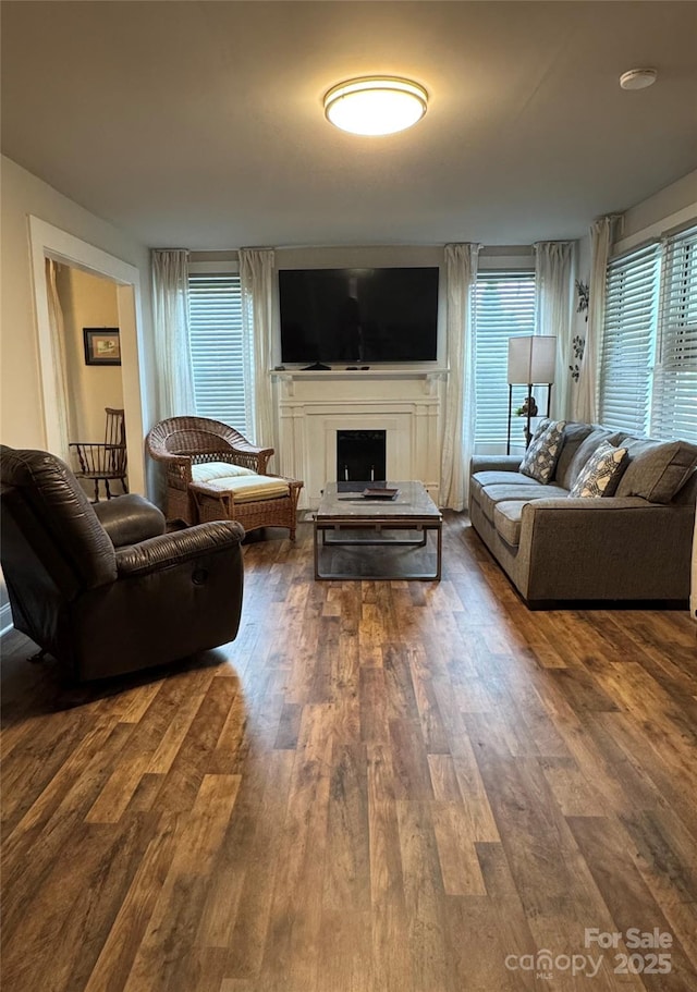 247 E Cabarrus Ave, Concord, NC 28025 - living room with wood finished floors and a fireplace