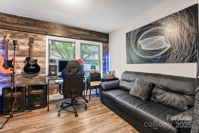 2212 Acme Rd, Belmont, NC 28012 - home office featuring wooden walls and wood finished floors