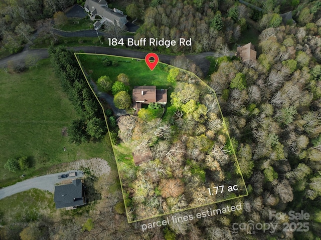 184 Buff Ridge Rd, Boone, NC 28607 - aerial overview of property's location featuring property boundaries highlighted