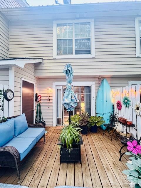303 Heritage Pkwy, Fort Mill, SC 29715 - wooden deck with outdoor lounge area