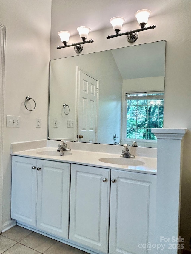 9907 Furlong Trl, Charlotte, NC 28269 - bathroom featuring double vanity and tile patterned flooring