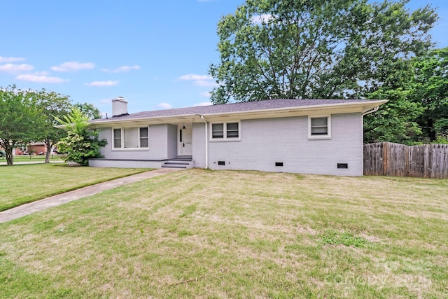 2001 Tyvola Rd, Charlotte, NC 28210 - ranch-style house featuring crawl space, brick siding, and a chimney