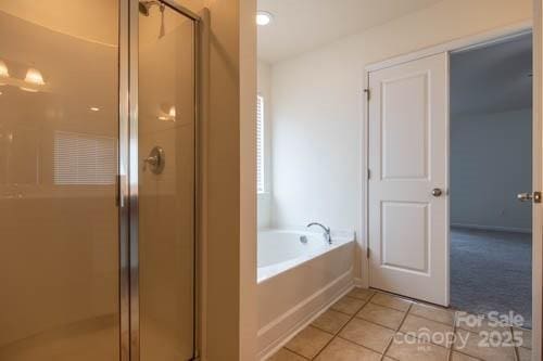 159 Saye Pl, Mooresville, NC 28115 - full bath with a shower stall, tile patterned flooring, and a bath
