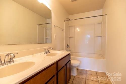 159 Saye Pl, Mooresville, NC 28115 - bathroom with double vanity, tile patterned flooring, and shower / bath combination
