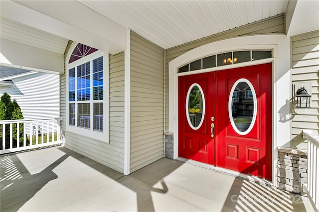 entrance to property with a porch