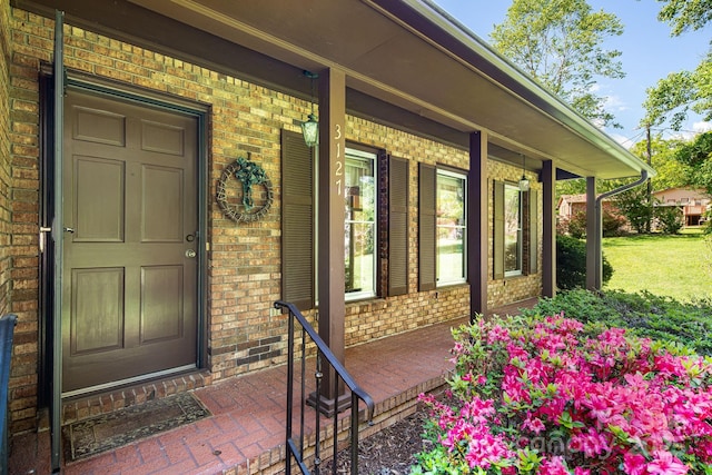 3127 Butler Bridge Rd, Mills River, NC 28759 - doorway to property with a porch and brick siding