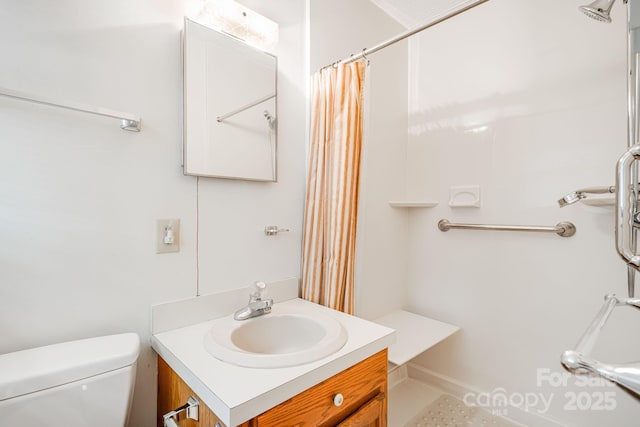 3127 Butler Bridge Rd, Mills River, NC 28759 - bathroom with toilet, vanity, and a shower with curtain