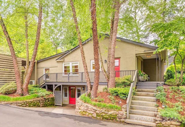 47 Lakeview Rd, Asheville, NC 28804 - view of front of house featuring stairs and a wooden deck