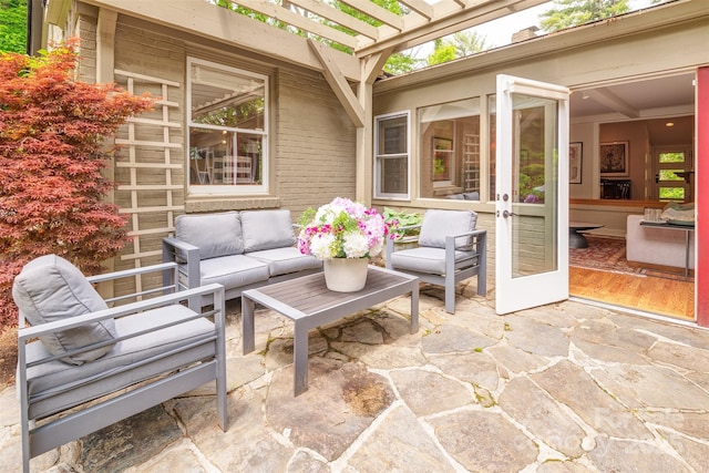 47 Lakeview Rd, Asheville, NC 28804 - view of patio featuring a pergola and outdoor lounge area