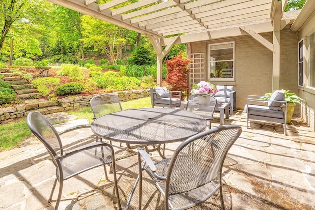 47 Lakeview Rd, Asheville, NC 28804 - view of patio / terrace featuring a pergola, outdoor dining area, and outdoor lounge area