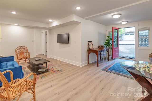 47 Lakeview Rd, Asheville, NC 28804 - living area featuring wood finished floors, baseboards, and recessed lighting