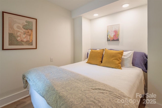 47 Lakeview Rd, Asheville, NC 28804 - bedroom with wood finished floors, baseboards, and recessed lighting