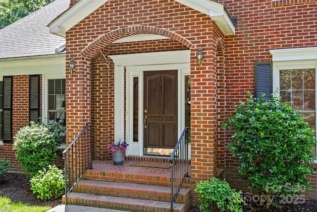 7103 Forest Ridge Rd, Matthews, NC 28104 - entrance to property featuring brick siding and a shingled roof
