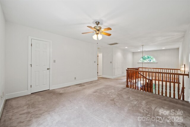 7103 Forest Ridge Rd, Matthews, NC 28104 - carpeted empty room with ceiling fan, baseboards, and recessed lighting