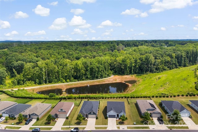 5727 Lavaux Ct, Charlotte, NC 28214 - drone / aerial view of a forest and a large body of water