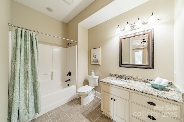 221 Stillwater Rd, Troutman, NC 28166 - full bath with vanity, shower / bath combination with curtain, and a ceiling fan