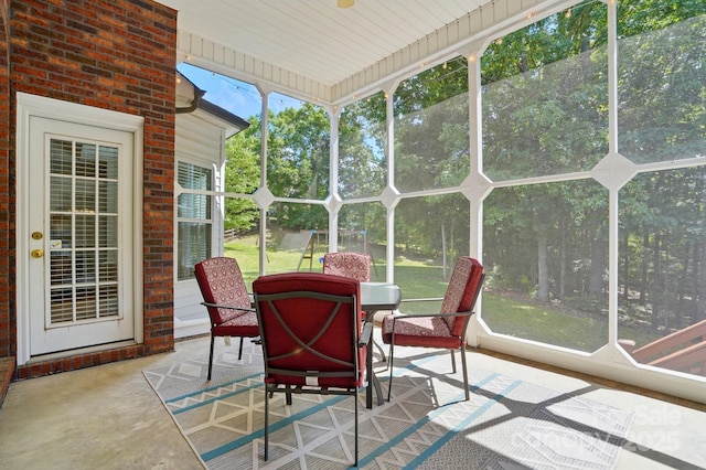 view of sunroom